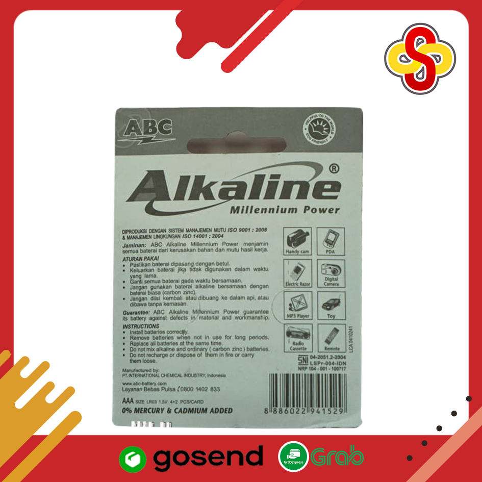 BATERAI ALKALINE AAA 4 +2 2